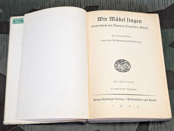 Wir Mädel Singen BDM Song Book 1939