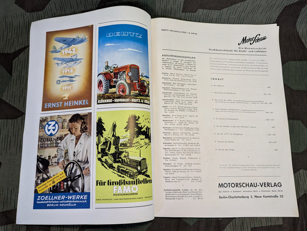 Motor Schau Magazine November 1942 Heft 11