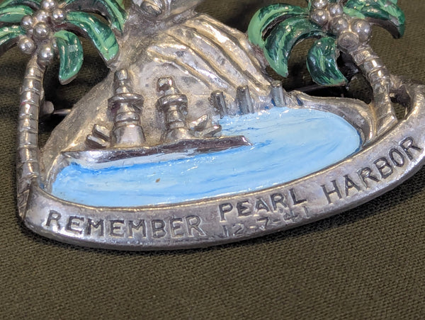 Remember Pearl Harbor Island Plane Pin  12-7-41