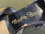 Gold and Black Peep Toe Sandals (Size 6 1/2 AA)