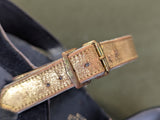 Gold and Black Peep Toe Sandals (Size 6 1/2 AA)