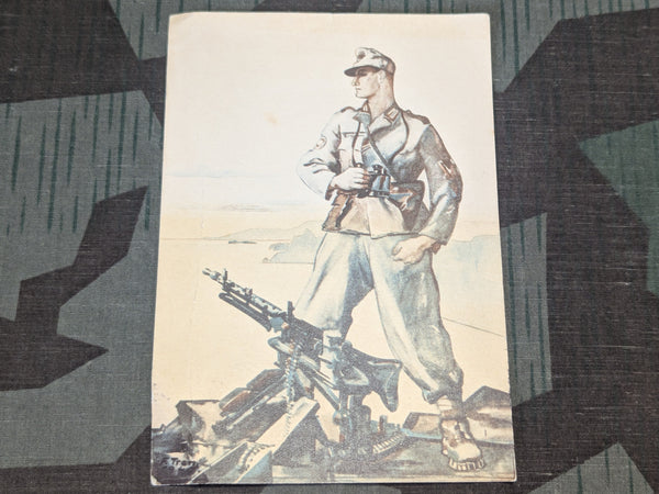 Feldpost Card Gebirgsjäger with MG34