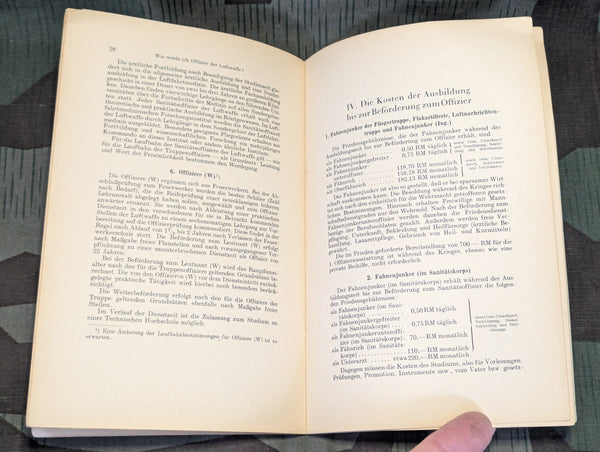 "Wie werde ich Offizier der Luftwaffe?" Book 1941