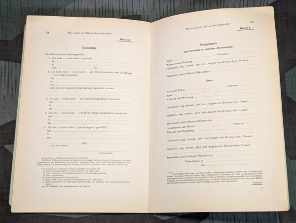 "Wie werde ich Offizier der Luftwaffe?" Book 1941