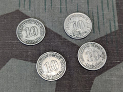 Lot of 4 pre-WWI 10 Pfennig Coins 1904-1912