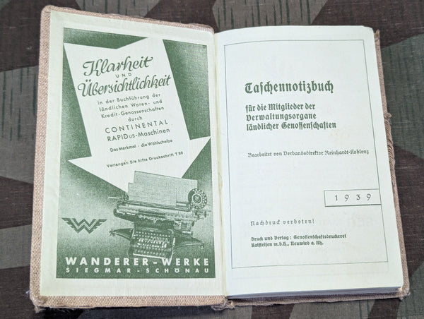 Taschennotizbuch 1939