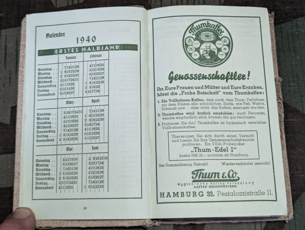 Taschennotizbuch 1939