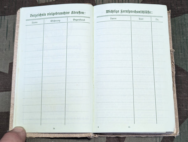 Taschennotizbuch 1939