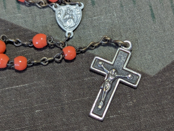 Rosary Marked Germany Orange Beads
