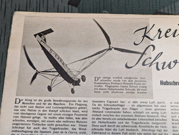 Der Adler Magazine Helicopters! 15 September 1942 Heft 19 German