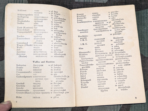 German-Russian Wehrmacht Sprachführer Book