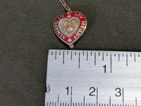 Always in my Heart USMC Sweetheart Chain Pin on Card