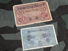 WWI Darlehnkassenschein 20 & 5 Mark Notes (Set of 2)
