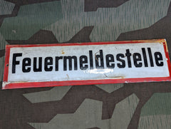 Feuermeldestelle Fire Alarm Station Enamel Sign