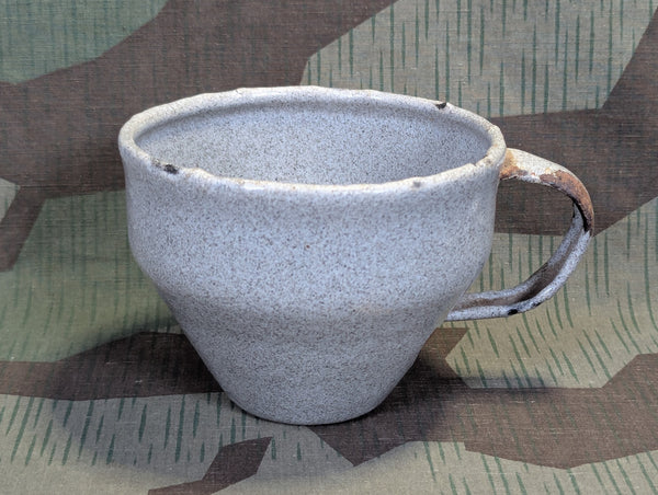 Gray Enamel Cup Made from Panzerfaust Head