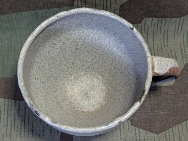 Gray Enamel Cup Made from Panzerfaust Head