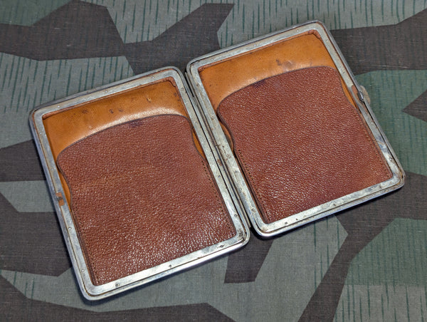 Leather Cigar Case with Metal Frame