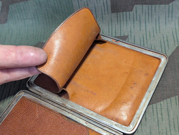 Leather Cigar Case with Metal Frame