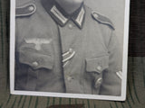 Original Portrait Postcard Soldier with Silver or Gold Wound Badge