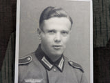 Original Portrait Postcard Soldier with Silver or Gold Wound Badge