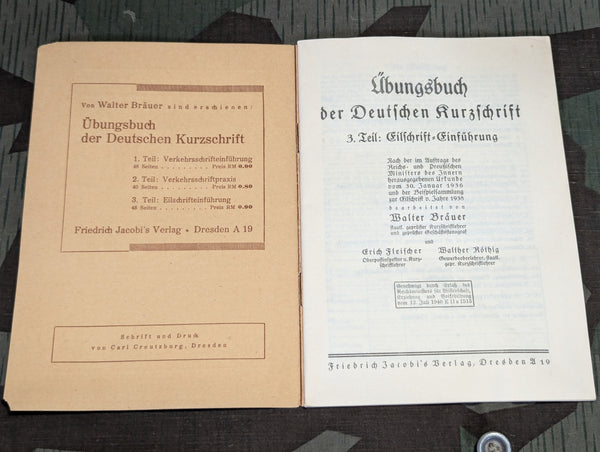 German Shorthand Exercise Book 1940