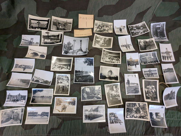 Lot of 40 German Soldiers in Paris Photos (Luftwaffe & Helferin)