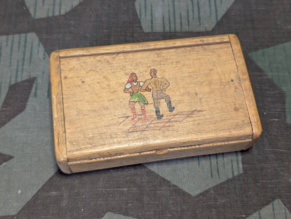 Wooden Box With Painted Lid (Soldier & Woman Dancing)