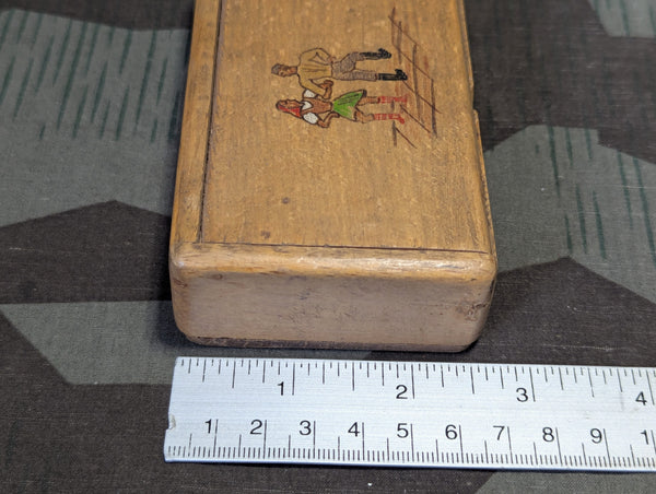 Wooden Box With Painted Lid (Soldier & Woman Dancing)