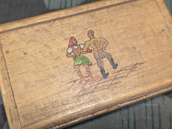 Wooden Box With Painted Lid (Soldier & Woman Dancing)