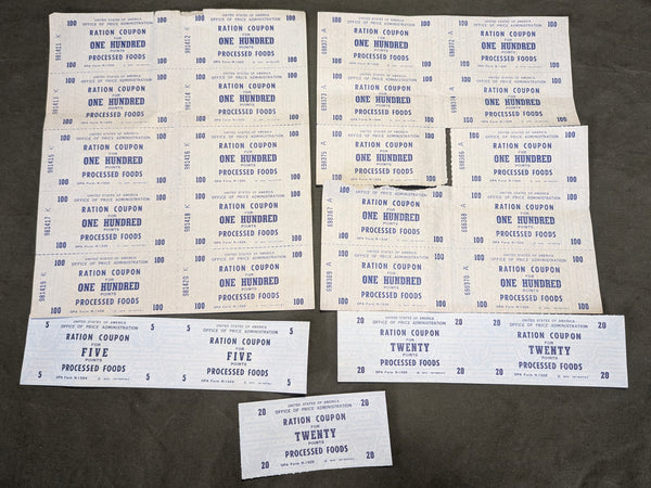 Ration Coupon Full Sheets & Extras Processed Foods