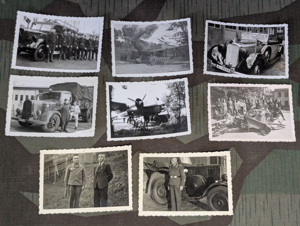 Lot of 8 Photos of Luftwaffe Soldiers, Planes, Vehicles, Etc.