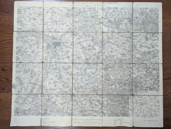 XIX 2 K.S. Armeekorps 1907 Fall Training Map Leipzig