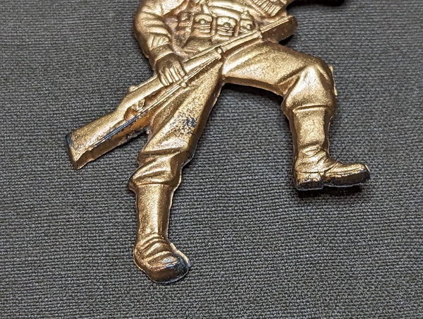 Gold Celluloid Soldier Pin