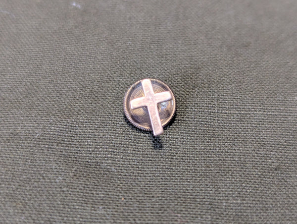 Tiny Cross Pin Screw Back (Chaplain?)