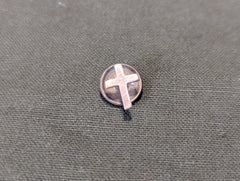 Tiny Cross Pin Screw Back (Chaplain?)