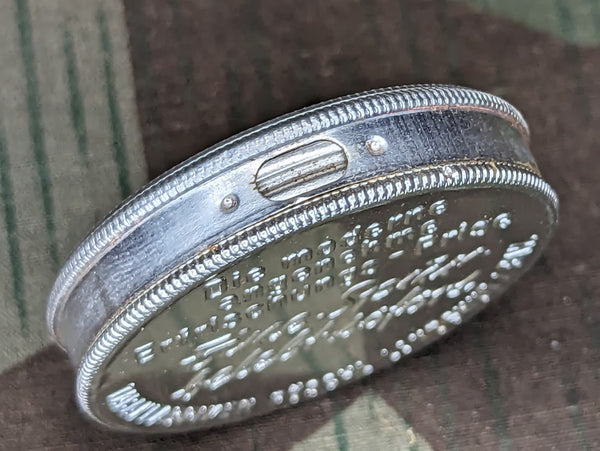 Aluminum Ozona Snuff Tin