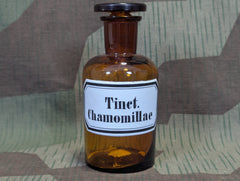 Vintage 1920s 1930s Tinct. Chamomillae German Glass & Enamel Apothecary Bottle