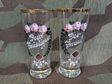 Bride and Groom German Wedding Glass Set