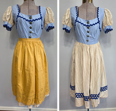 German Light Blue Dirndl and Apron <br> (B-34" W-25.5")