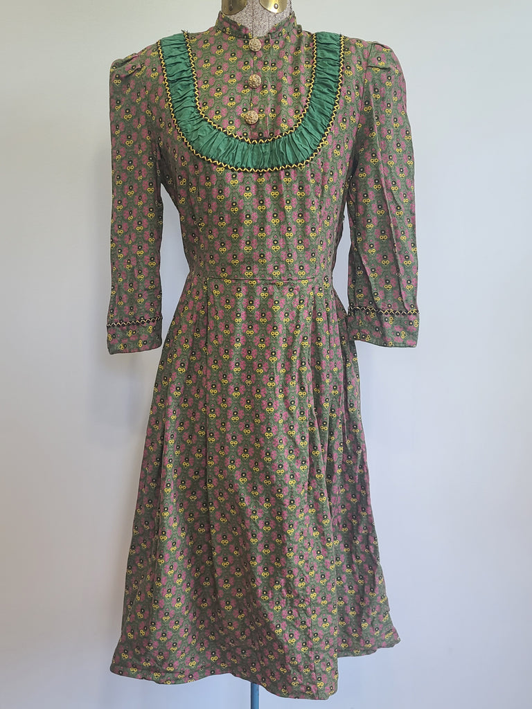 German Print Dirndl Dress (B-34