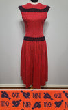 Vintage 1940s 1950s Heart Novelty Print French Oui Non Dress