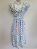 Blue and White Acorn Print Dress <br> (B-35" W-25" H-44")