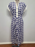 Blue and White Plaid Dress <br> (B-36" W-27" H-39")