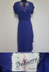 DuBarry Blue Sequin Gown 1945 <br> (B-38" W-29" H-38")