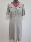 Gray Dress with Red Trim <br> (B-46" W-41" H-50")