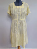Pale Yellow Eyelet Dress <br> (B-47" W-42" H-49")