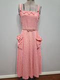 Pink Seersucker Sleeveless Dress <br> (B-33" W-26")