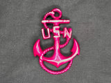 Red Celluloid US Navy Anchor Sweetheart Pin
