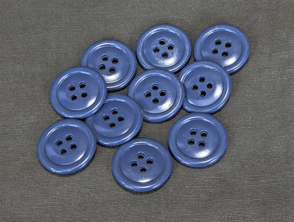 Blue/Gray Buttons (Lot of 10) ~7/8" (21mm)