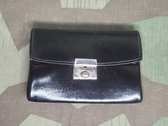 Vintage New Old Stock 1940s WWII German Black Wallet with Coin Purse